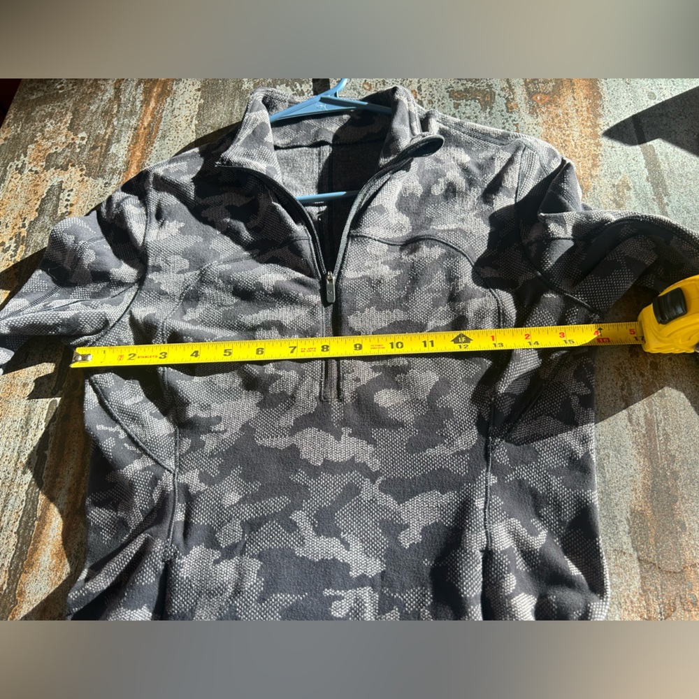 Lululemon Run Briskly 1/2 Zip Heritage Camo Jacquard Black Lunar Rock Size 4 - Picture 7 of 9